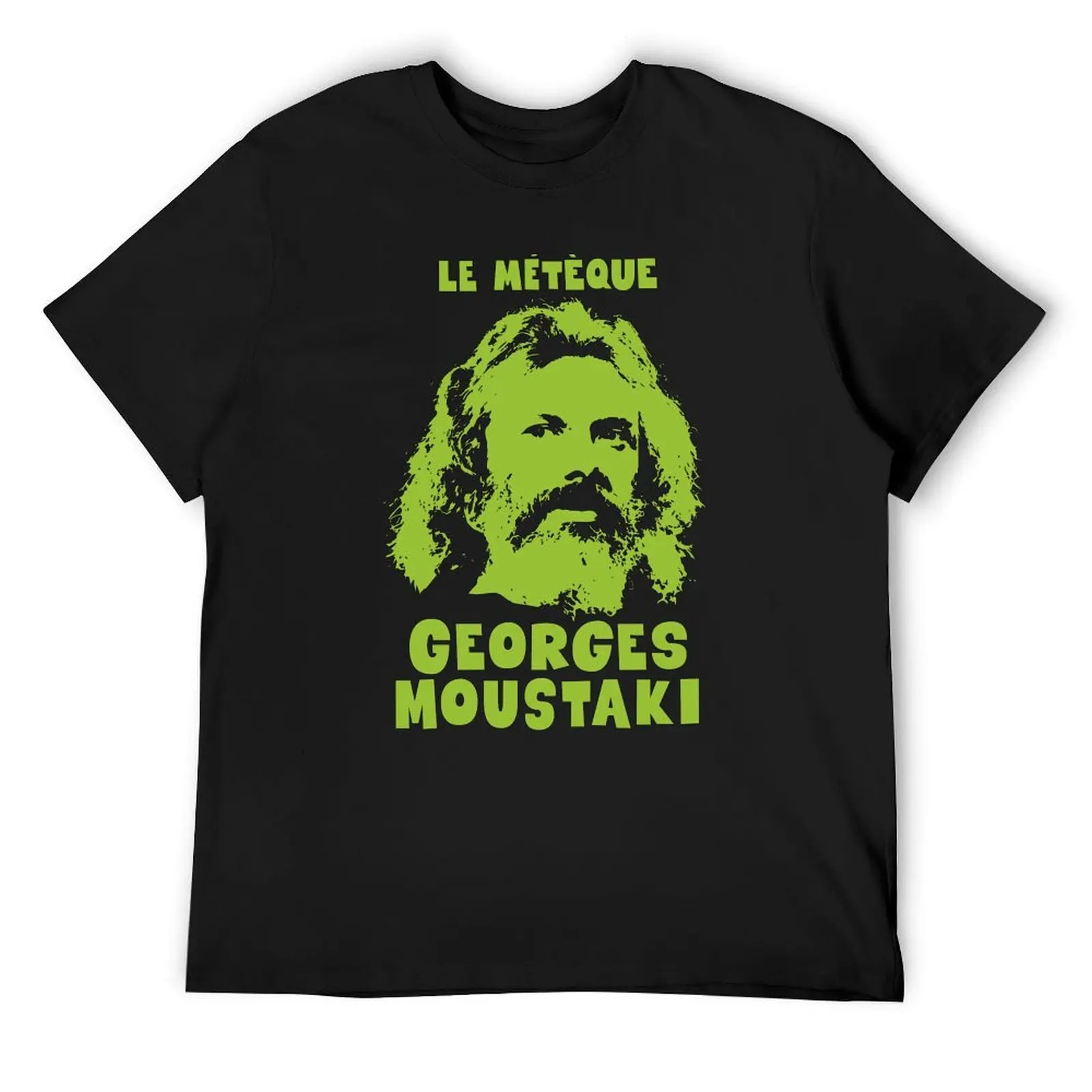 Le Métèque - футболка с иллюстрацией Georges Moustaki, летний топ, модные рубашки большого размера, синяя арховая мужская дизайнерская футболка