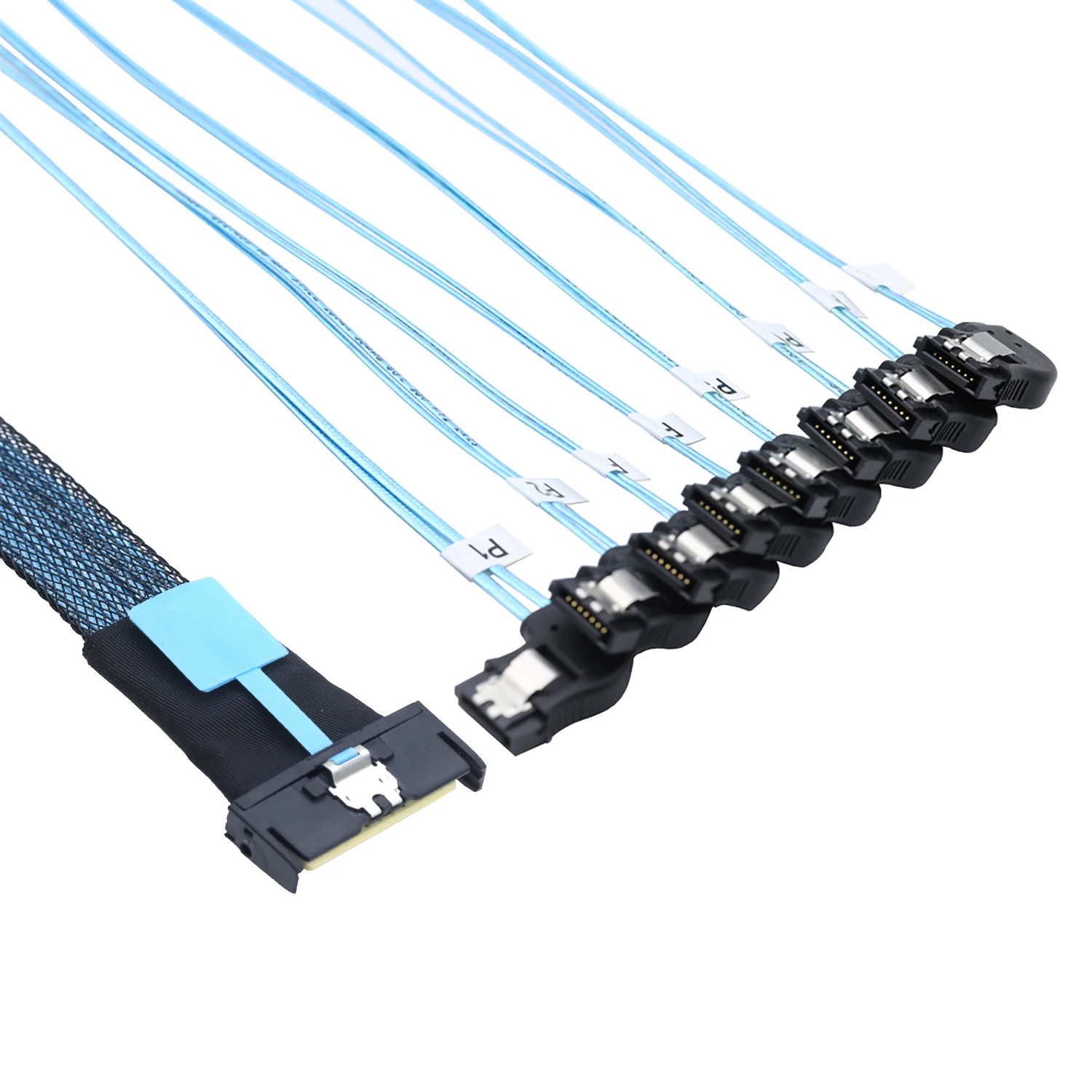 PCIe 5.0 MCIO 8I (SFF-TA-1016) Кабель для передачи данных с 74 контактами на 8-портовый прямоугольный разъем SATA для жесткого диска/SSD — высокоскоростной адаптер для серверов и Stora