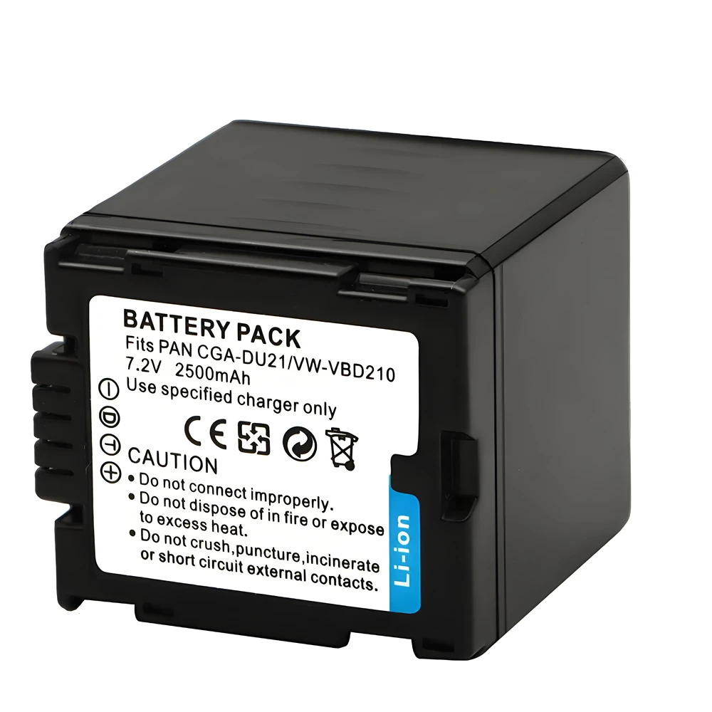 Фото Для Panasonic CGA-DU21 CGA-DU21A аккумулятор CGR-DU06 DU07 DU14 NV-GS10 CGA-DU12 GS100K GS17E VW-VBD210 2500 мАч аккумуляторы для камеры №2