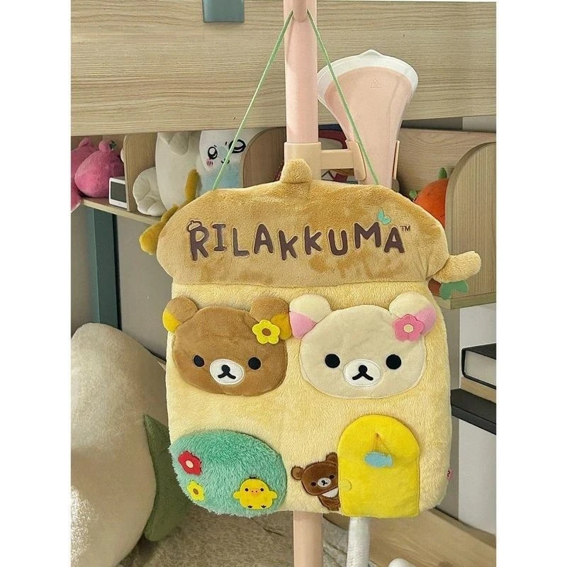Umari Cute Bear Organizes Ежемесячная карманная сумка для хранения Маленькая и портативная лесная общежития Сахар Расслабленный медведь Kk Настенная подвеска