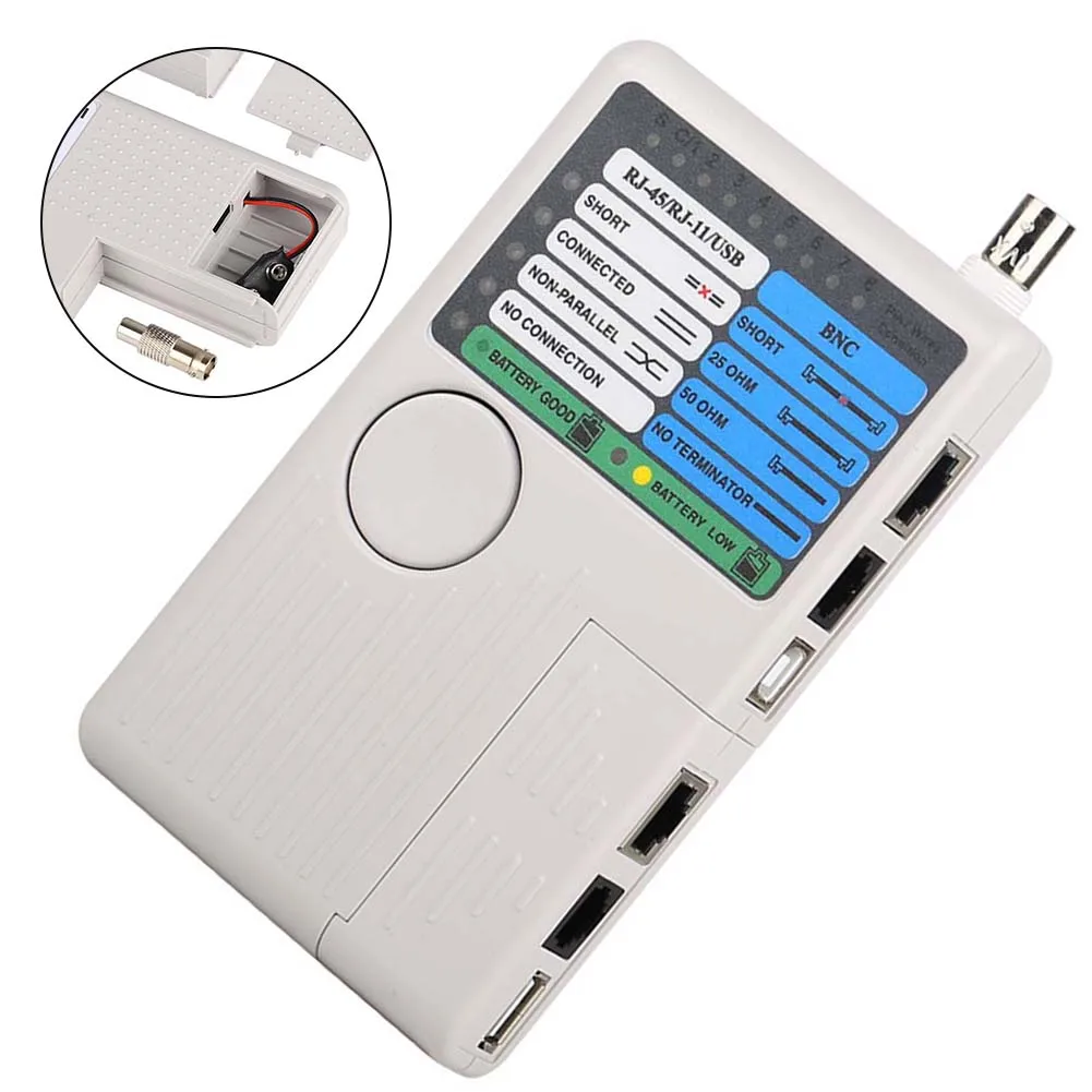 Фото Многофункциональный тестер кабеля локальной сети для тестирования USB и BNC RJ45 RJ11 Установленный и патч-кордов с возможностью расстояния 300 футов №2