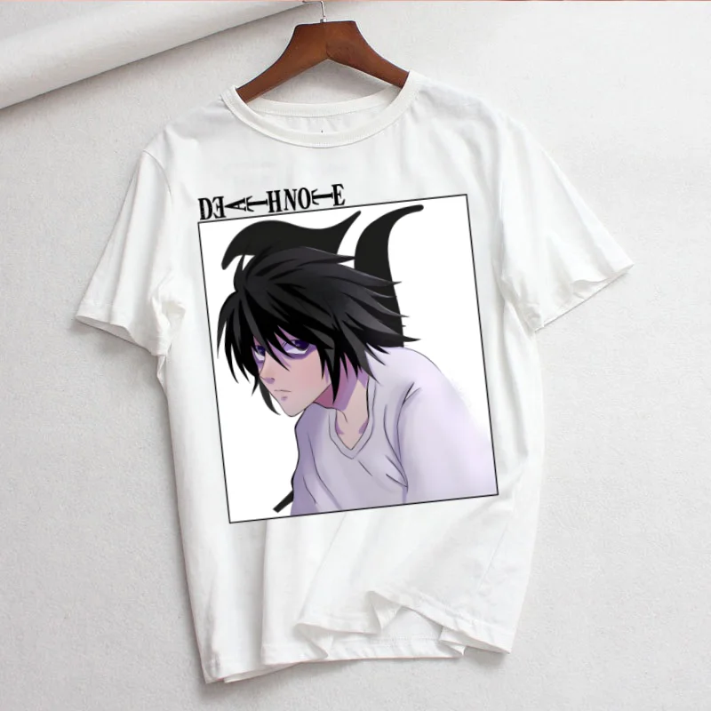 Фото Kira Ryuk Death Note модные летние топы футболка женская футболка новая футболка с графическим рисунком милая женская футболка женская футболка 90-х годов №2