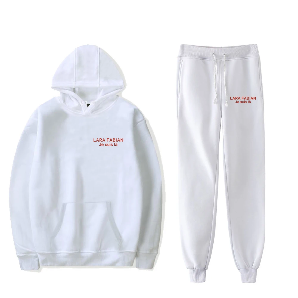 Фото Лара Фабиан вместо ѕ eeиѕ Ià Merch Толстовки Брюки для бега Комплект из двух предметов Толстовки + спортивные штаны Мужчины Женщины Модные комплекты одежды №2