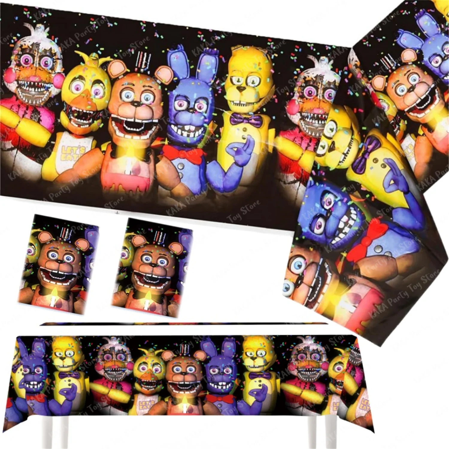 1/2/3 шт., скатерть для вечеринки FIve Night At Freddys, одноразовая крышка для стола с рисунком FNAF, детское украшение на день рождения, товары для вечеринок, игрушки