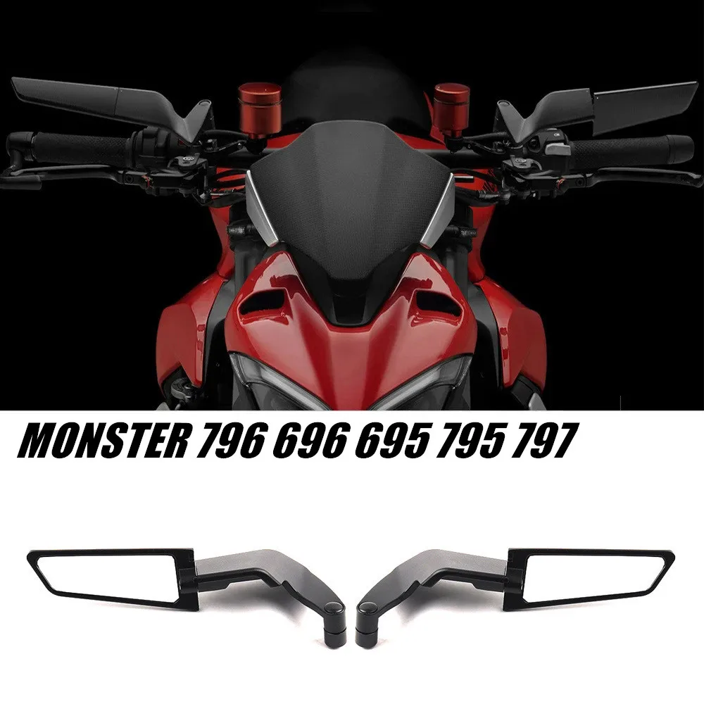 ДЛЯ DUCATI 796 696 695 795 мотоциклетное зеркало заднего вида, крыло, аэродинамические вращающиеся боковые зеркала из алюминиевого сплава, широкий угол обзора