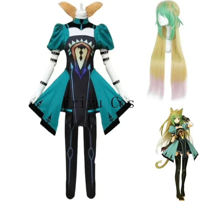 Аниме Fate/Apocrypha Grand Order Atalanta, карнавальный костюм, парик Арчера, зеленая юбка, униформа, полный комплект, сексуальный праздничный наряд для женщин