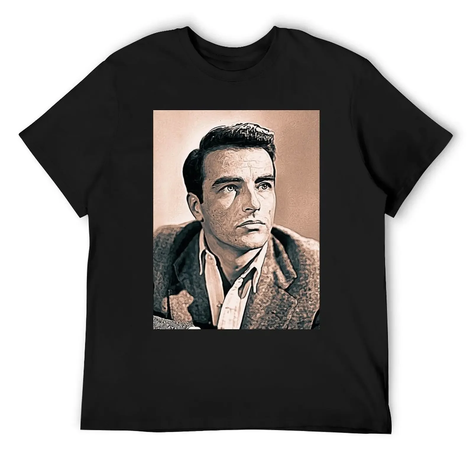 Montgomery Clift Art - винтажная краска - футболка D85, корейские модные милые топы, большие футболки для мужчин