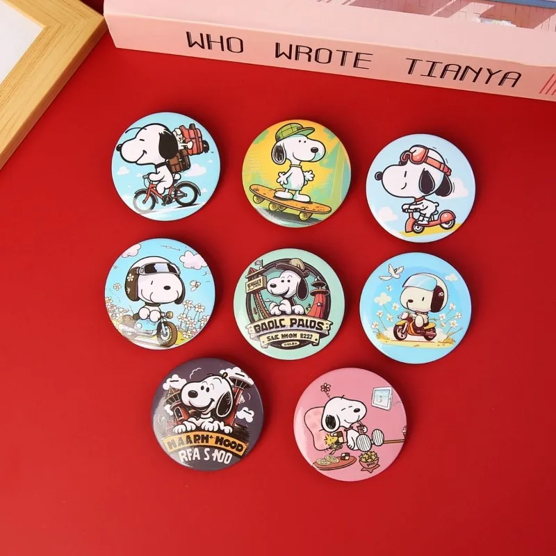 Креативный анимационный периферийный значок Snoopy, студенческий мультяшный самодельный кулон в сумку для мальчиков и девочек, Универсальный японский и корейский