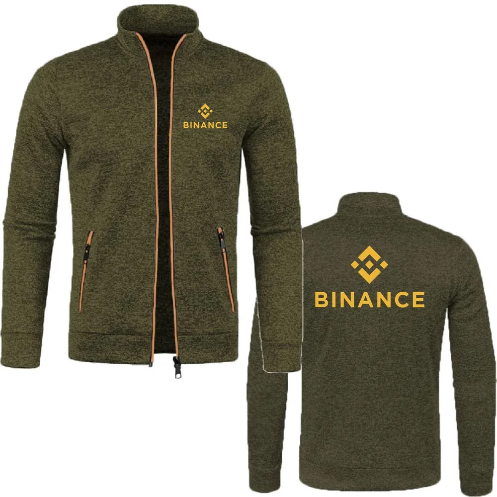 Фото Мужские толстовки, куртки на молнии Binance Crypto, флисовый спортивный костюм, Джерси, спортивная одежда, кардиган №5