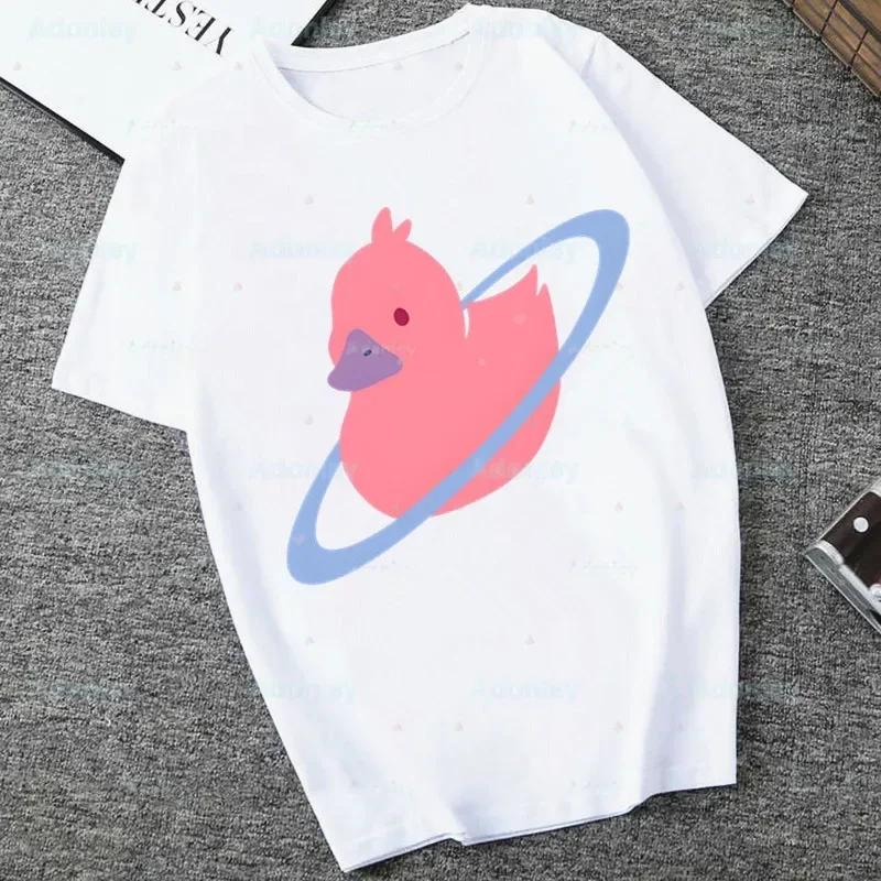 Фото Женская футболка с круглым вырезом Quackity, Повседневная летняя футболка с принтом Харадзюку, короткая футболка с круглым вырезом, Прямая поставка №2