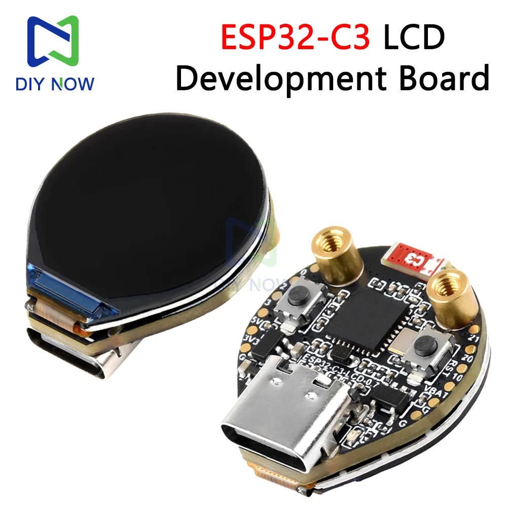 ESP32 ESP32-C3 0,71-дюймовая круглая плата разработки ЖК-дисплея IPS 160 × 160 ESP32 C3 Плата разработки ЖК-дисплея Интерфейс SPI Экран TYEP-C