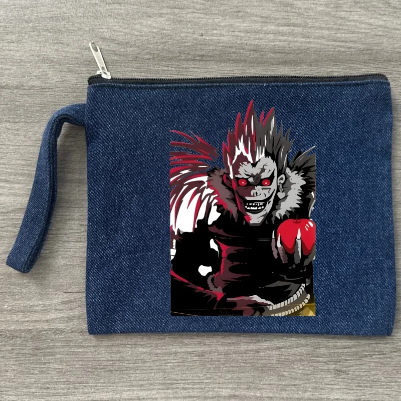 Фото Кира Рюк Death Note холст джинсовая косметичка-органайзер дорожная сумка для хранения мелочей офисный пенал подарочные пакеты №2