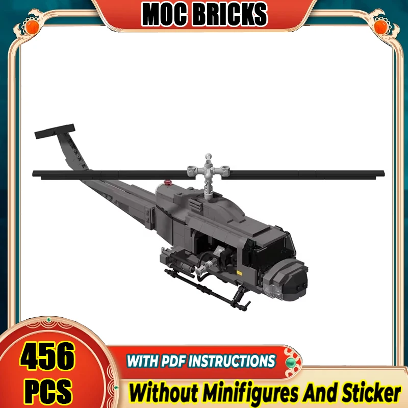 Модель военной серии Moc, строительные блоки, модель геликоптера, технология, кирпич, сделай сам, сборка, строительная игрушка, праздничные подарки