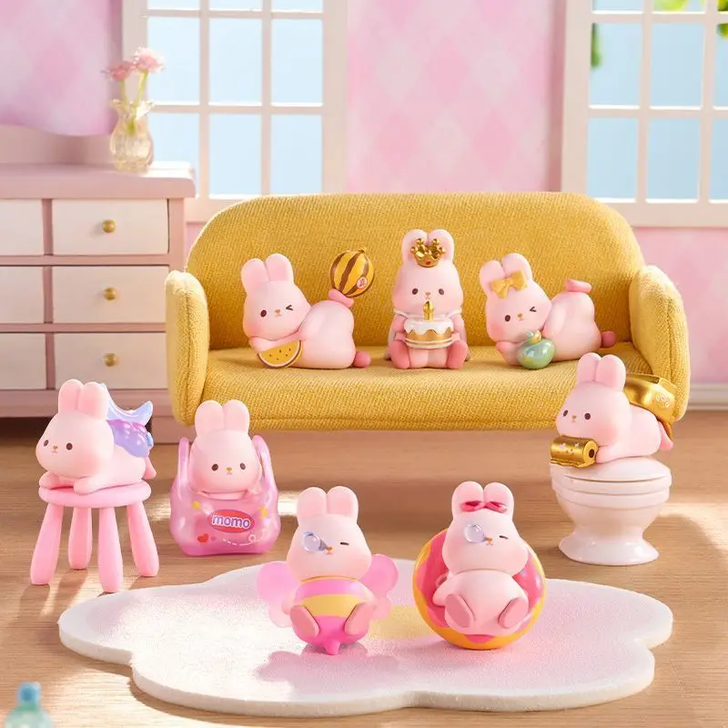 Подлинная Momo Bunny Fun Life Series, мини-милая глухая коробка, сумка с милыми настольными украшениями, набор ручной работы, праздничный подарок для девочек, новинка