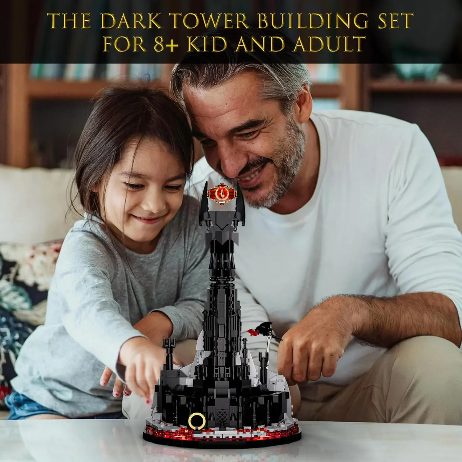 Фото MOC Magic Lorded Dark Tower со светодиодной подсветкой, набор строительных блоков, кольца, крепеж, замок, кирпичи, идея, игрушки, подарки на день рождения для детей №5
