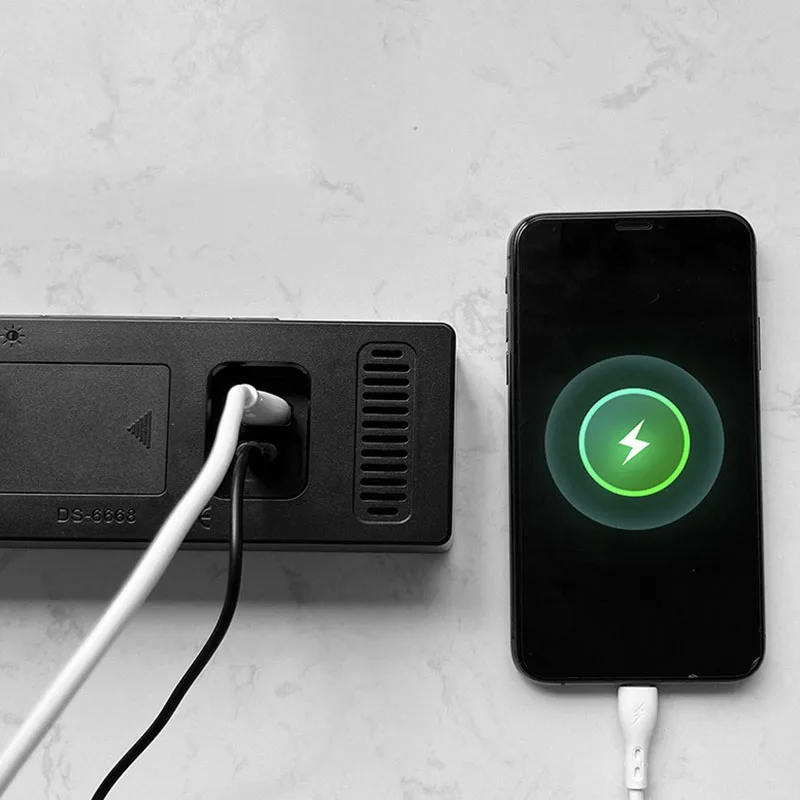 Фото Многофункциональные электронные часы с USB-выходом, светодиодный цифровой будильник, удобный дисплей температуры и даты, украшение для изголовья кровати, подарок №5