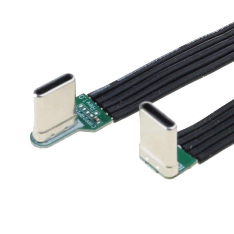 Фото Гибкий плоский силиконовый кабель USB C-C 60 Вт, 180 Мбит/с для игровых угловых разъемов 24BB №2