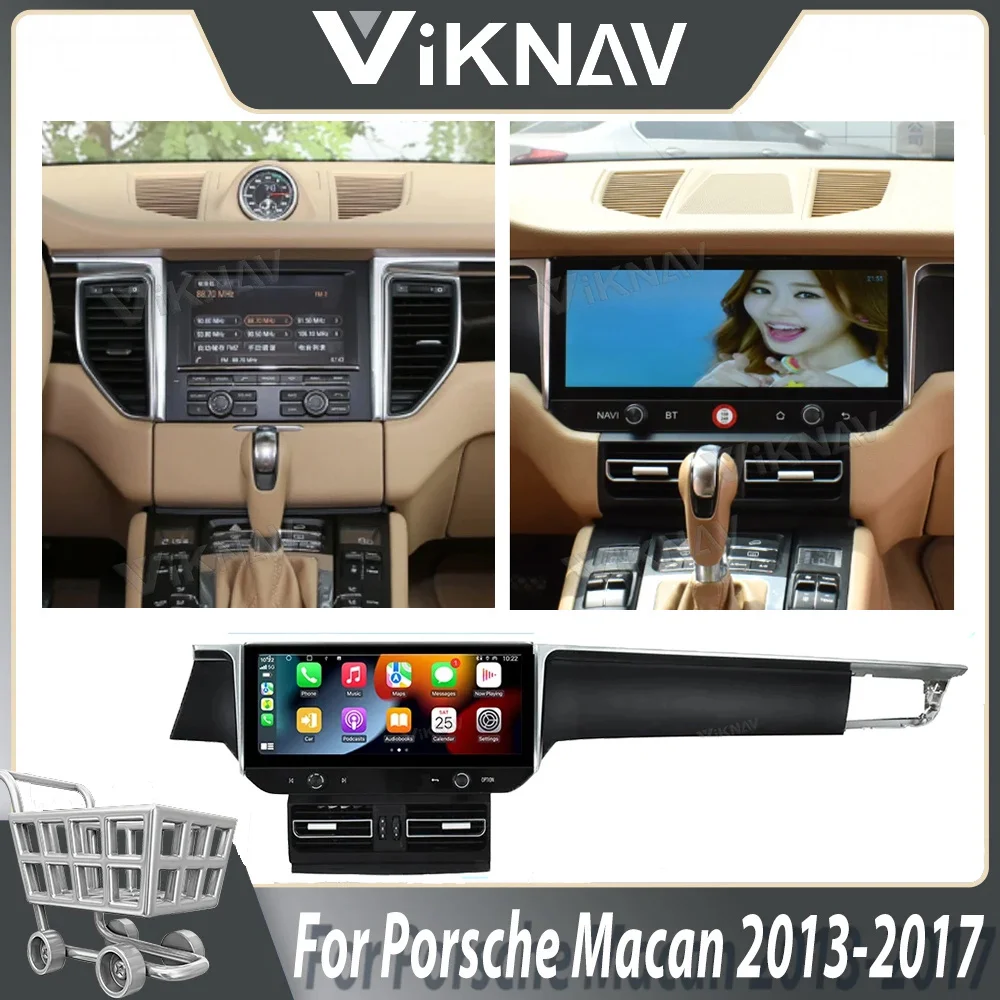 Viknav Android автомобильный радиоприемник для Porsche Macan 2013-2017 12,3-дюймовый мультимедийный плеер автомобильный GPS-навигатор Carplay авто радио