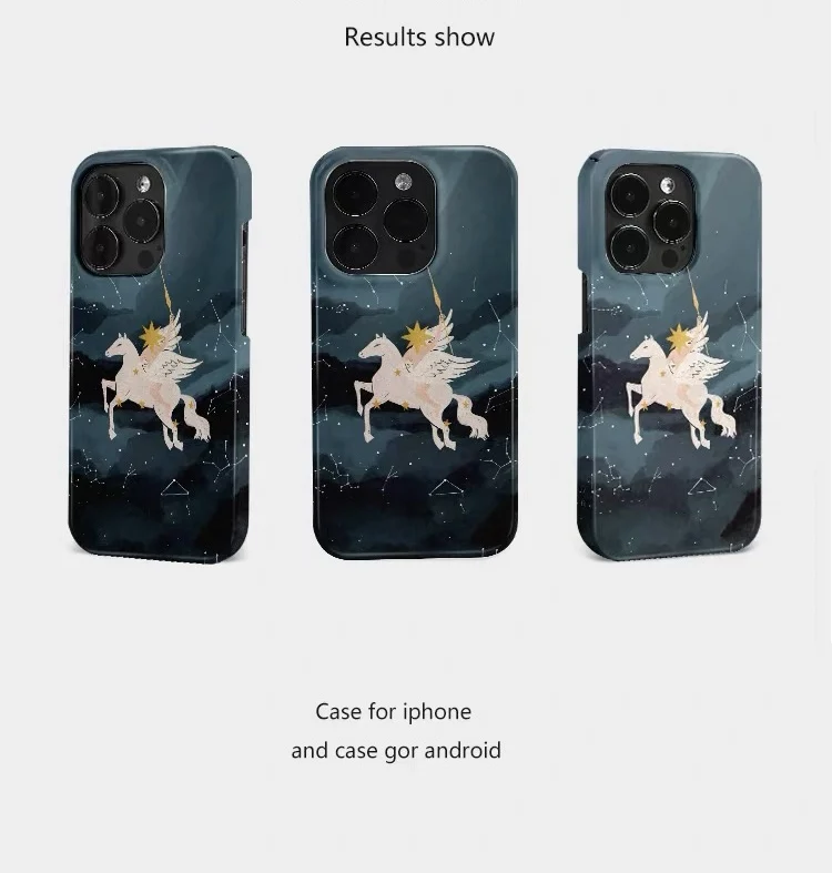 Фото Темно-зеленый чехол для телефона Galaxy White Horse с рисунком для iPhone 17 16E 15 14 Plus 13 Mini 11 ProMax 12 Pro Back Cover X XR SE Funda №3