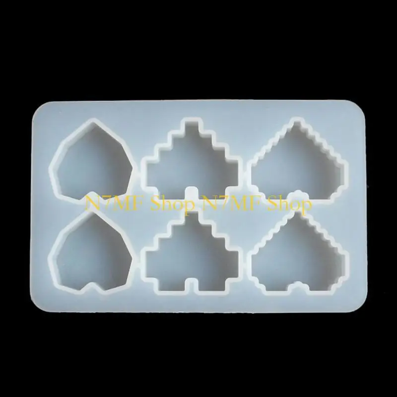 Фото N7MF Heart Silicone Pixel плесень Diy смола плесень сердца кулонная штука №2