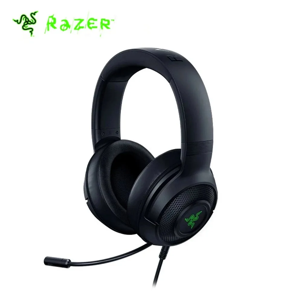 Проводная игровая гарнитура Razer Kraken V3 X с объемным звуком 7,1, гарнитура с драйвером TRIFORCE 40 мм, гиперпрозрачный кардиоидный микрофон