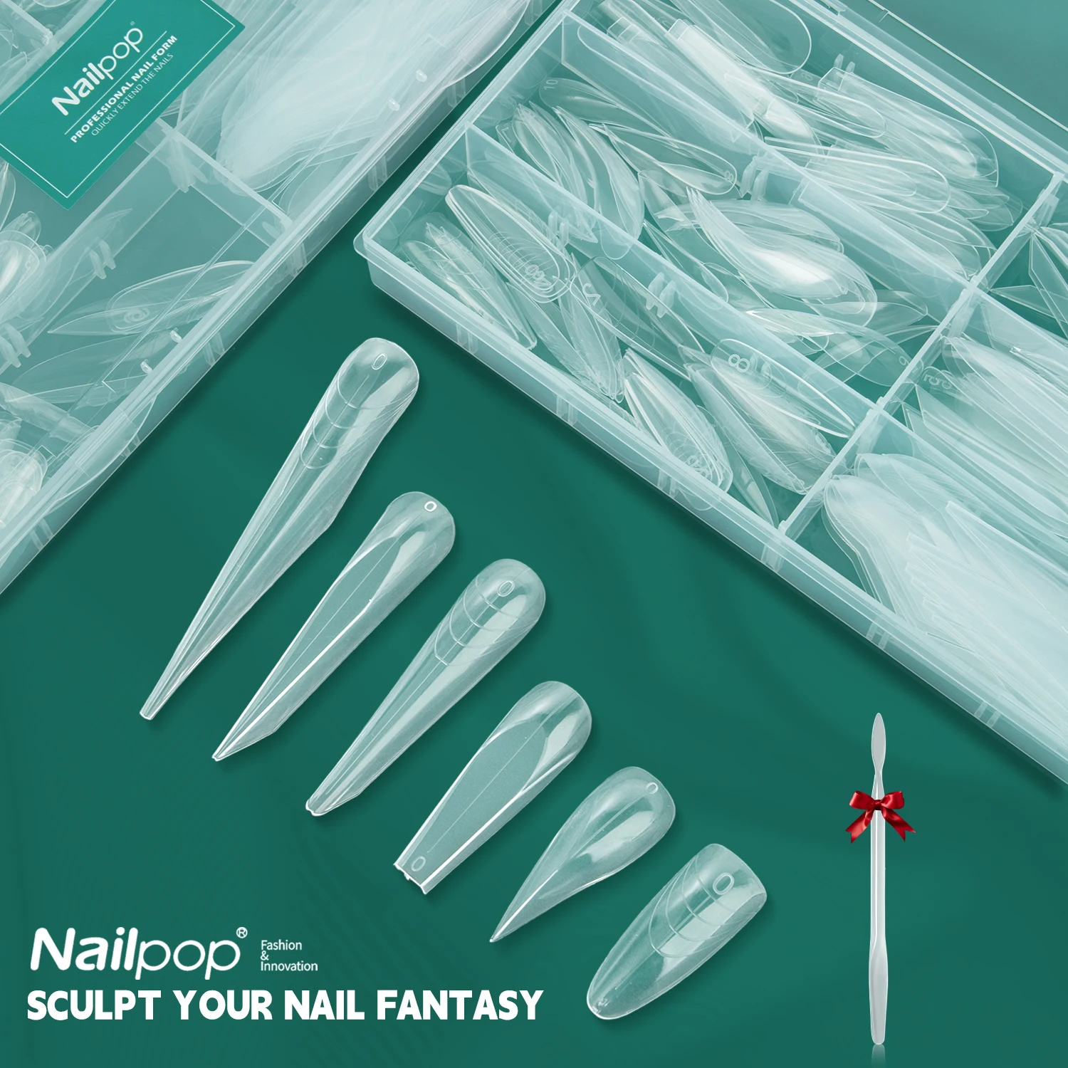 NAILPOP 168 шт./кор., прозрачные двойные формы для ногтей, быстрое наращивание гелевых форм, полное покрытие, акриловые формы для ногтей, маникюрные инструменты для наращивания