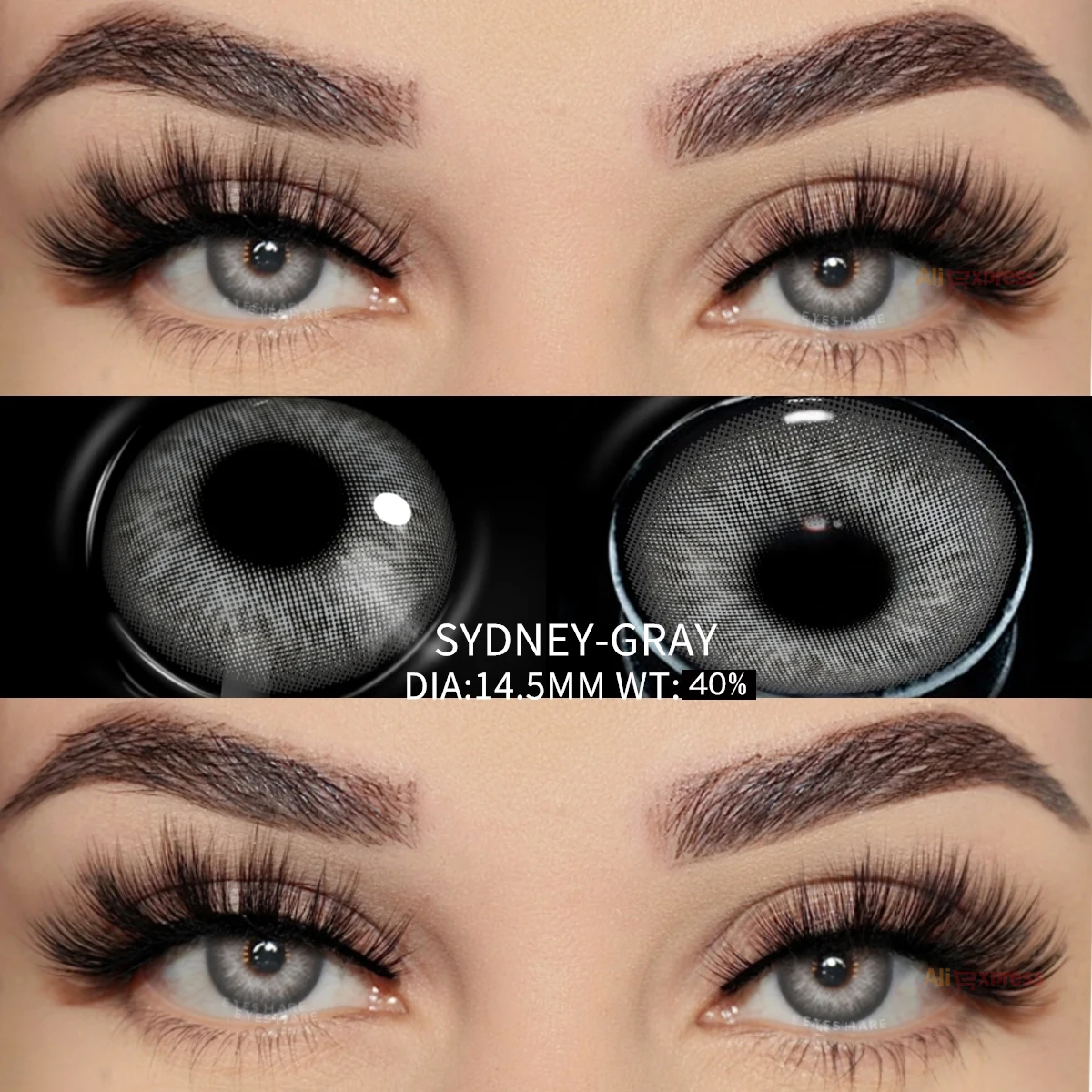 Фото EYESHARE 1 пара цветных контактных линз для глаз, серая линза, мягкие линзы естественного цвета, косметика, контакт, ежегодные красивые ученики №5