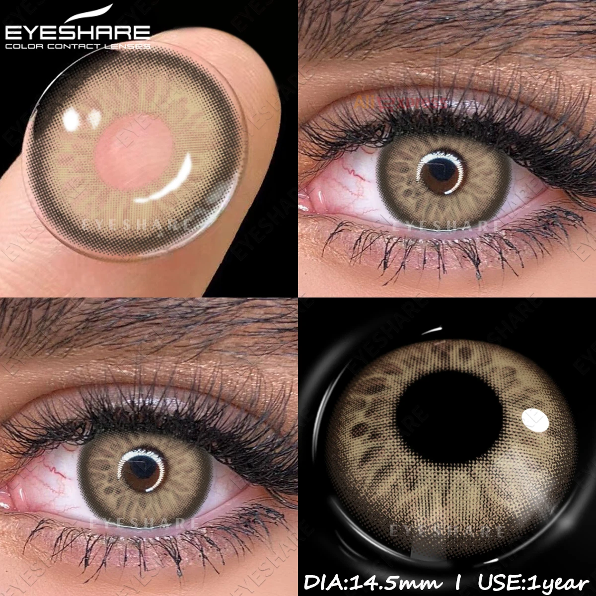 Фото EYESHARE новые 1 пара контактных линз натурального цвета, контакты с синими глазами, модные серые линзы, коричневые контактные ежегодные зеленые красивые зрачки №4