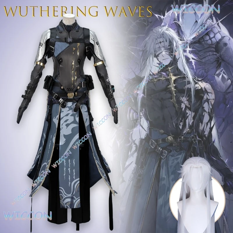 Wuthering Waves Kakarot Ghost Hound Leader Stars Entwined FullSet Косплей Костюм Аниме Игровой Персонаж Ролевая Игра Наряд для Мужчин