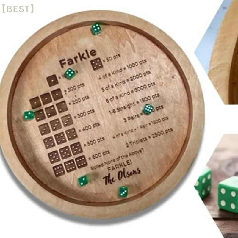 Деревянный поднос для игральных костей для классической игры в кости Farkle