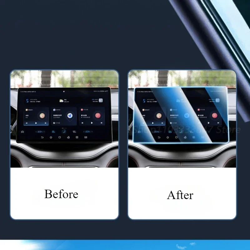 Фото Закаленная пленка для автомобильной навигации BYD QIN PLUS DMI/EV, Модифицированная Защита от царапин и Центрального управления, аксессуары для инструментов №2