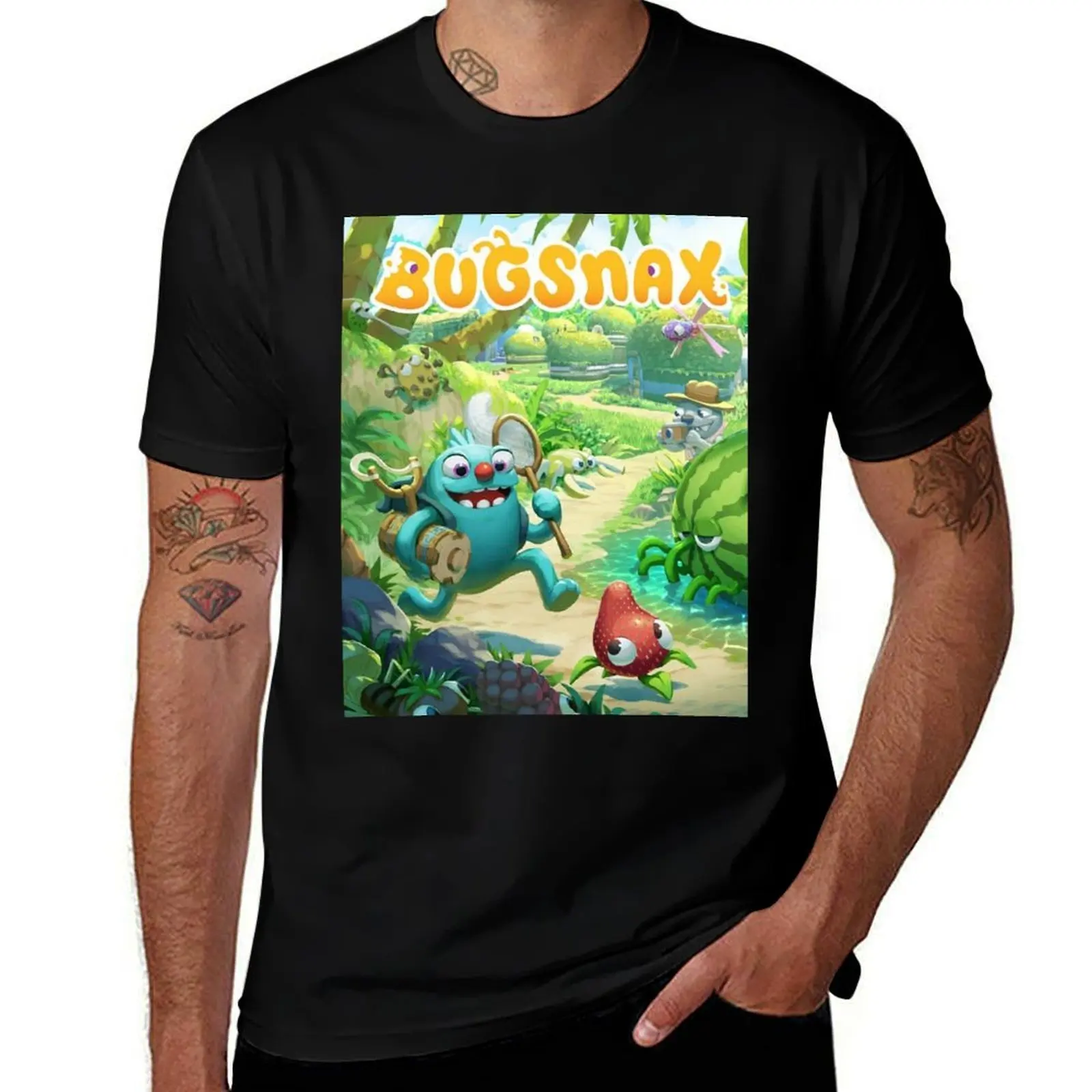 Футболка Bugsnax Adventure, футболки с аниме, большие футболки для мужчин, винтажная футболка с рисунком