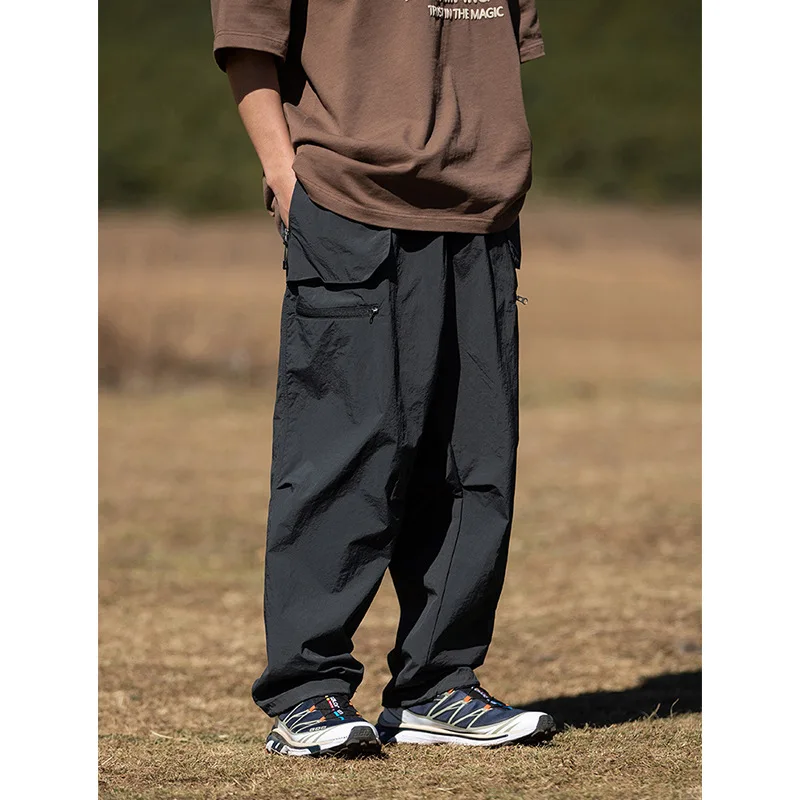Фото New  Fashion Cargo Pants Men Casual Loose Baggy Straight Trousers Streetwear Joggers Pocket Tactical Pants Clothing №2
