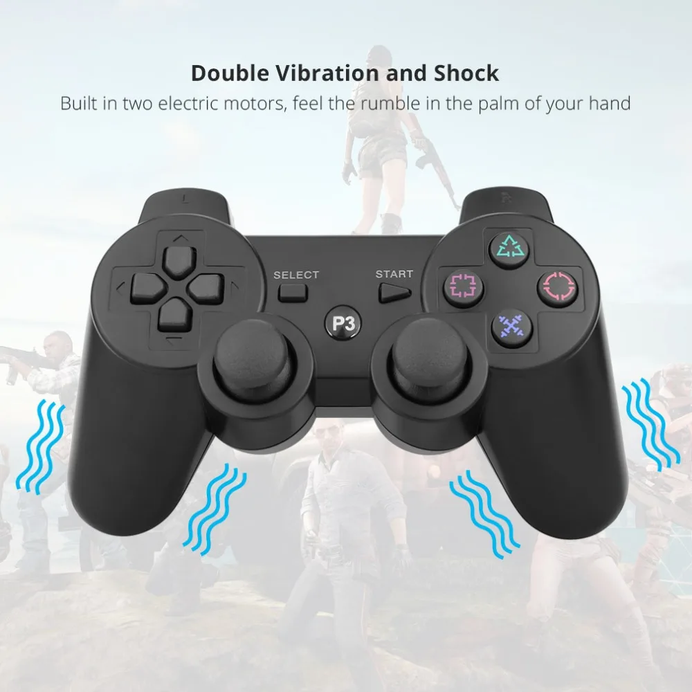 Фото Геймпад OLOEY для Bluetooth-контроллера PS3 с цветным джойстиком и кнопками для любой платформы без задержки, черный/красный №4