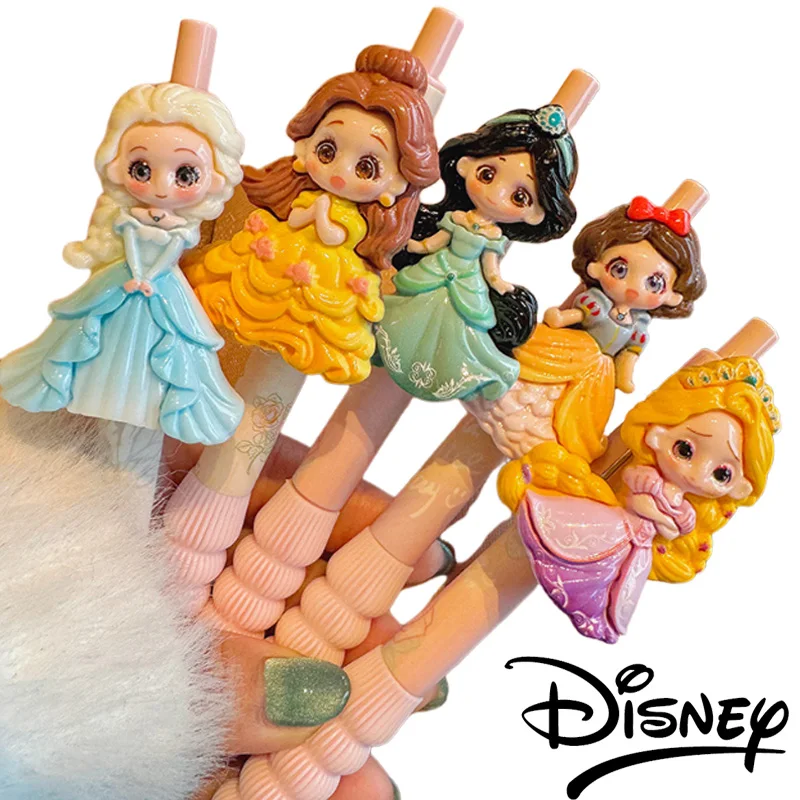 Гелевая ручка Disney Elsa, шариковая ручка с черными чернилами, 0,5 мм, студенческие ручки для подписи, канцелярские принадлежности, милые офисные школьные принадлежности