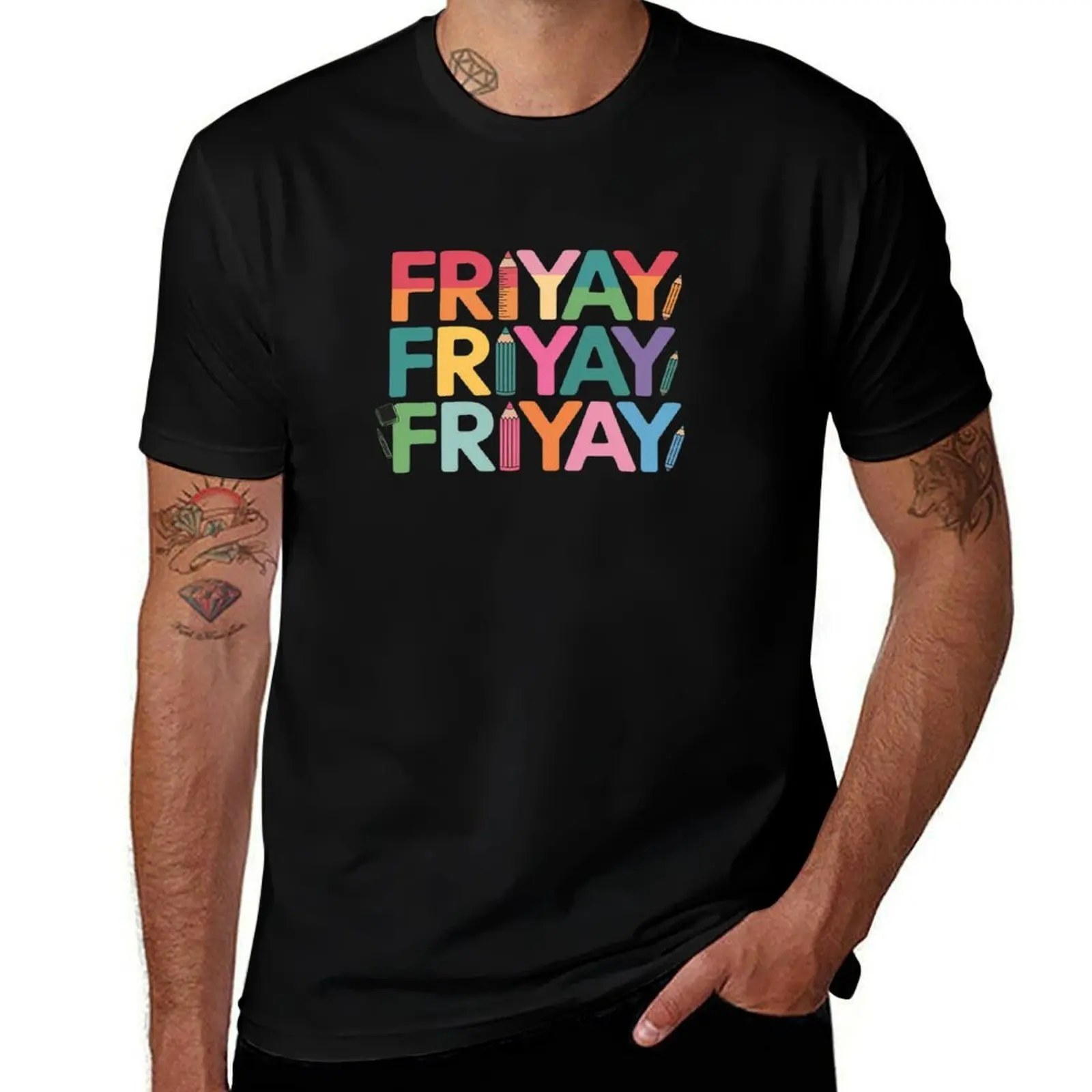 Футболка Happy Fri-Yay Fri Yay Teacher Student Friday Weekend Эстетическая одежда футболка с аниме дизайнерская футболка мужская