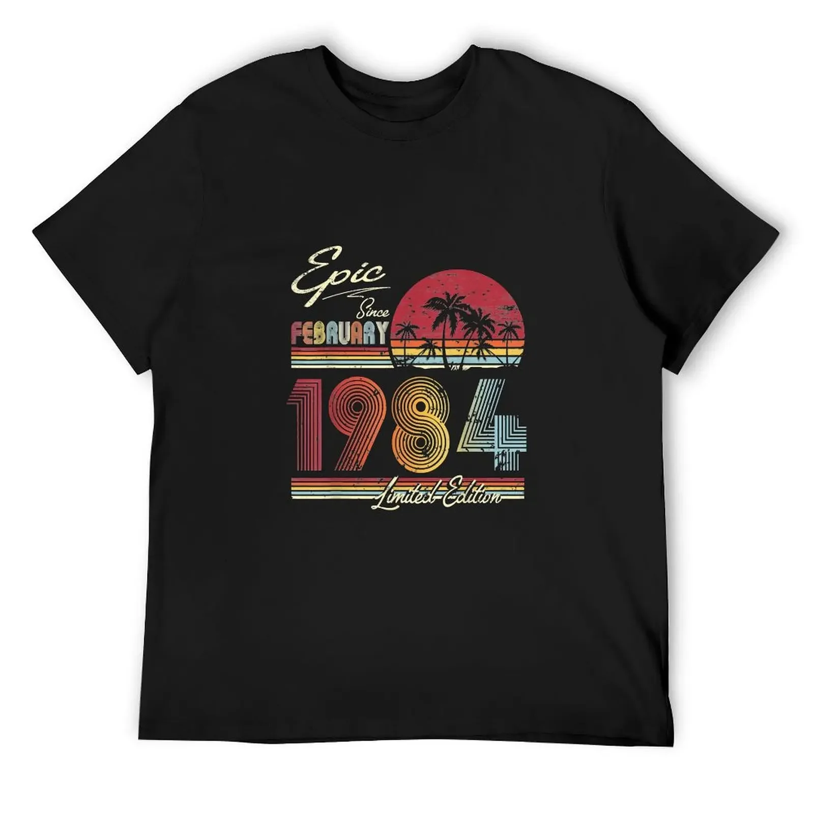 Эпика с февраля 1984 года, футболка на день рождения для 38 лет, быстросохнущие заготовки, винтажные футболки, мужские винтажные футболки