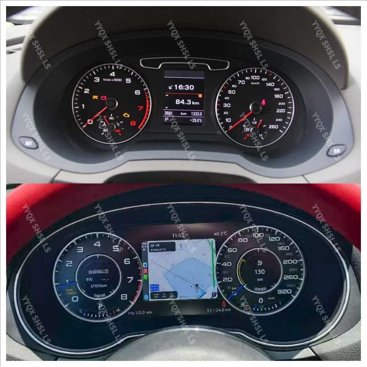 Фото Автомобильный цифровой кластерный прибор CockPit для Audi Q3 2012-2018, ЖК-дисплей, центральные спидомеры, плеер на приборной панели, система Linux №2