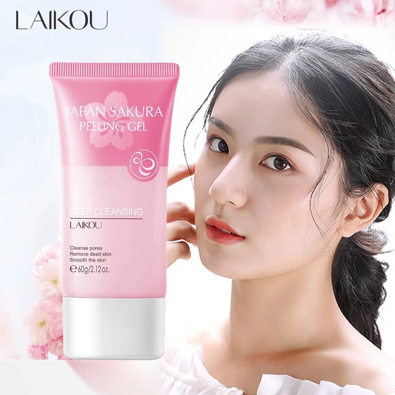 Отшелушивающий гель LAIKOU Sakura для лица, глубокое очищение кожи, средство для ухода за кожей