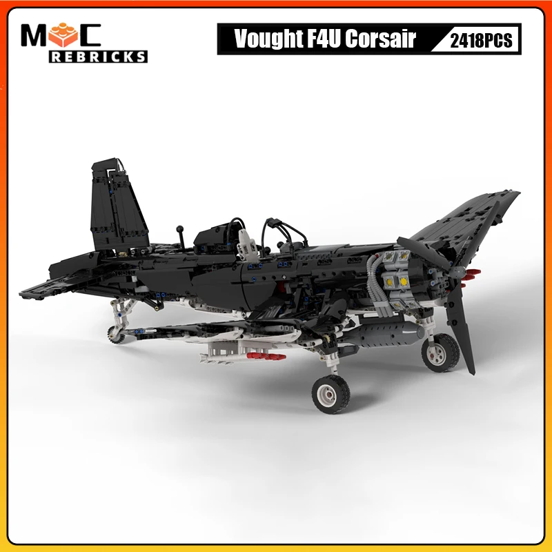 Высокотехнологичные строительные блоки, самолёт, серия высоко F4U Corsair WW2, военный боец, модель самодельных блоков, коллекционная сборка, детские игрушки