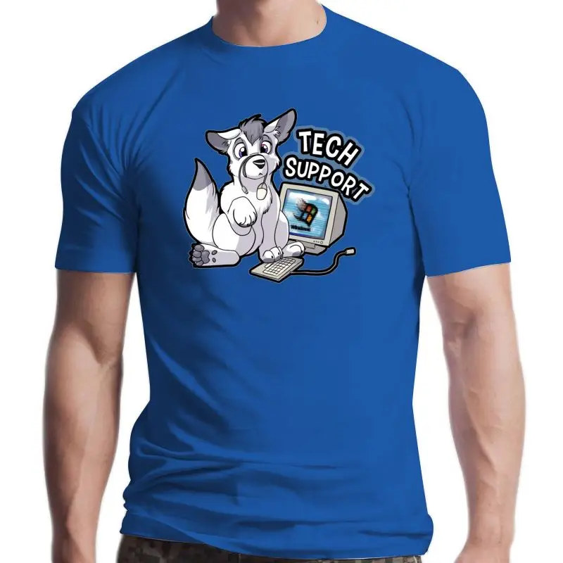 Kaus Dukungan Teknologi Бару Furrie Furrys Furries Anjing Doggo Anjing Serigala Lucu menggemдо