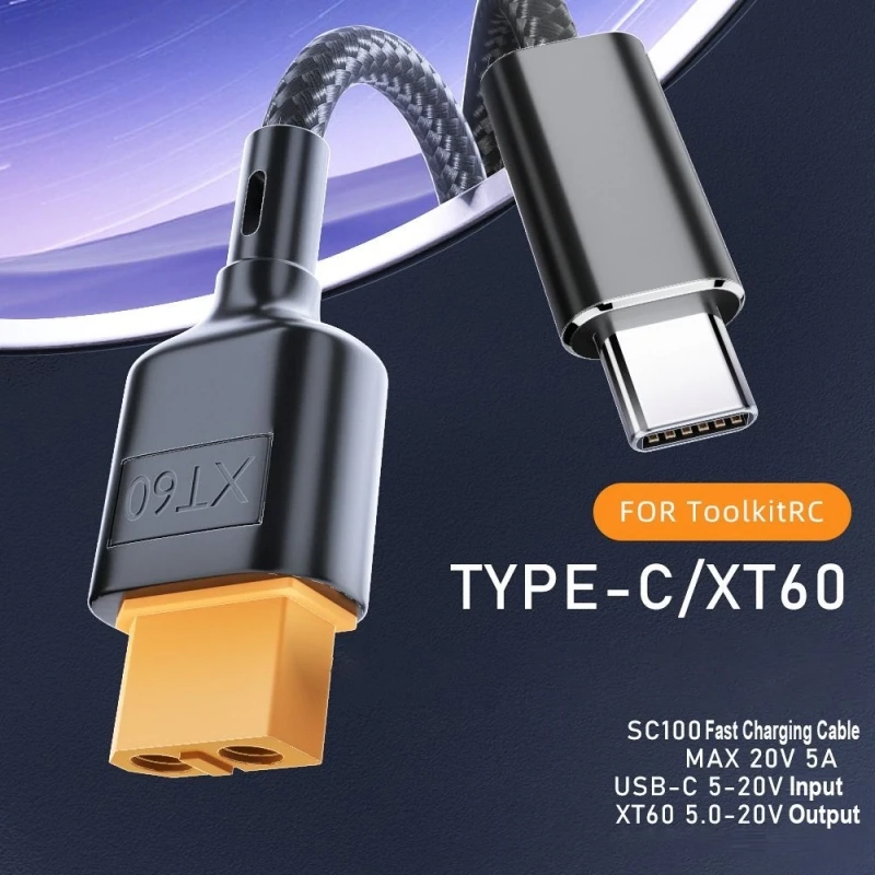 Адаптер USB C в XT60 Конвертер Type-C в XT60 Зарядный шнур Aeronautical Модель автомобиля для Toolkitrc M7 M6 M6D M8S 100 Вт PD Зарядное устройство (art.: 3920d1d1a7a2d) - 3920d1d1a7a2d