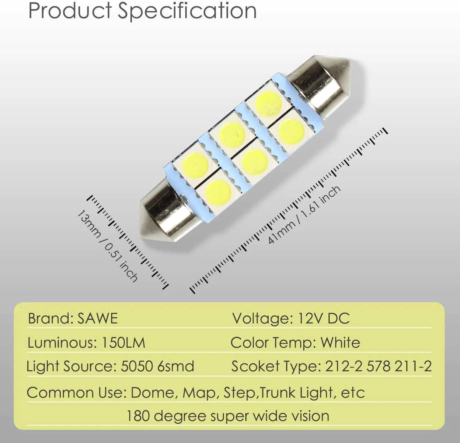 36 мм 41 мм Festoon светодиодный Bulbs White DE3175 DE3021 светодиодный автомобильные внутренние купольные лампы для грузовиков, купольная карта, дверные подсветки багажника (art.: 3920c17d6d544) - 3920c17d6d544
