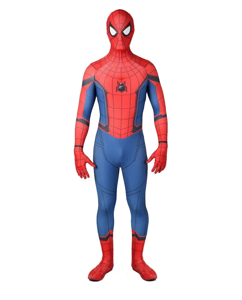 Фото Костюм Человека-паука для косплея Tom Holland для мальчиков, костюм зентай из спандекса с 3D принтом, костюм на Хэллоуин, боди для взрослых/детей №4