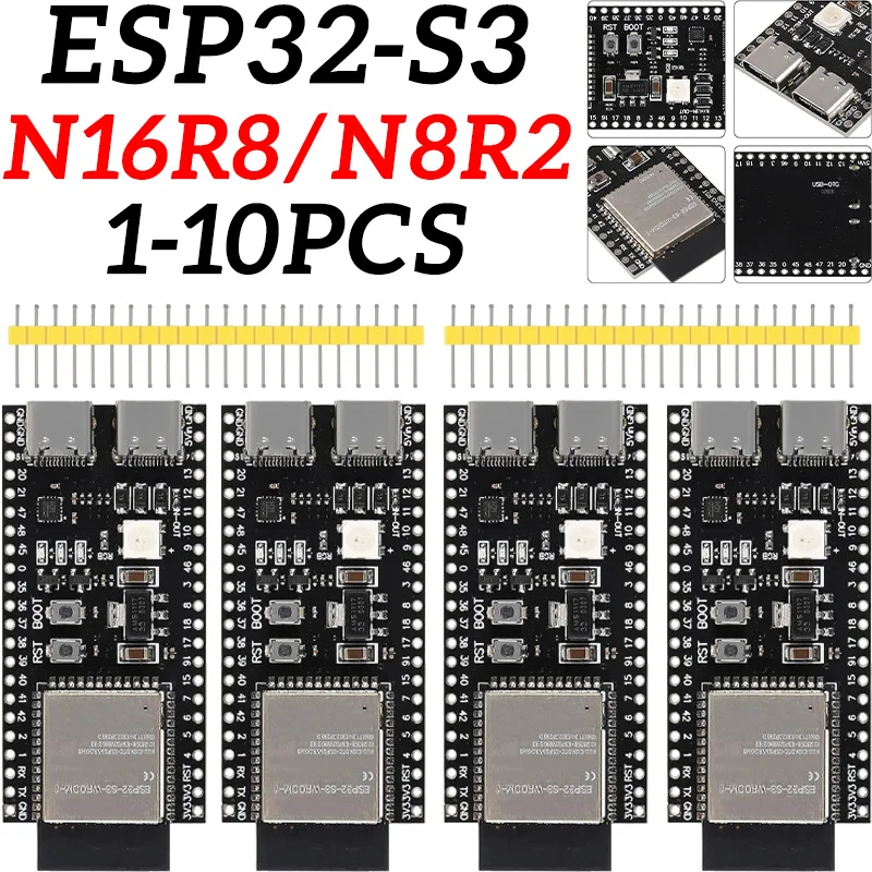 ESP32-S3 макетная плата 2,4G Wifi модуль для Arduino ESP IDF ESP32-S3-WROOM-1 N8R2 N16R8 44Pin Type-C 8M PSRAM ESP32 S3