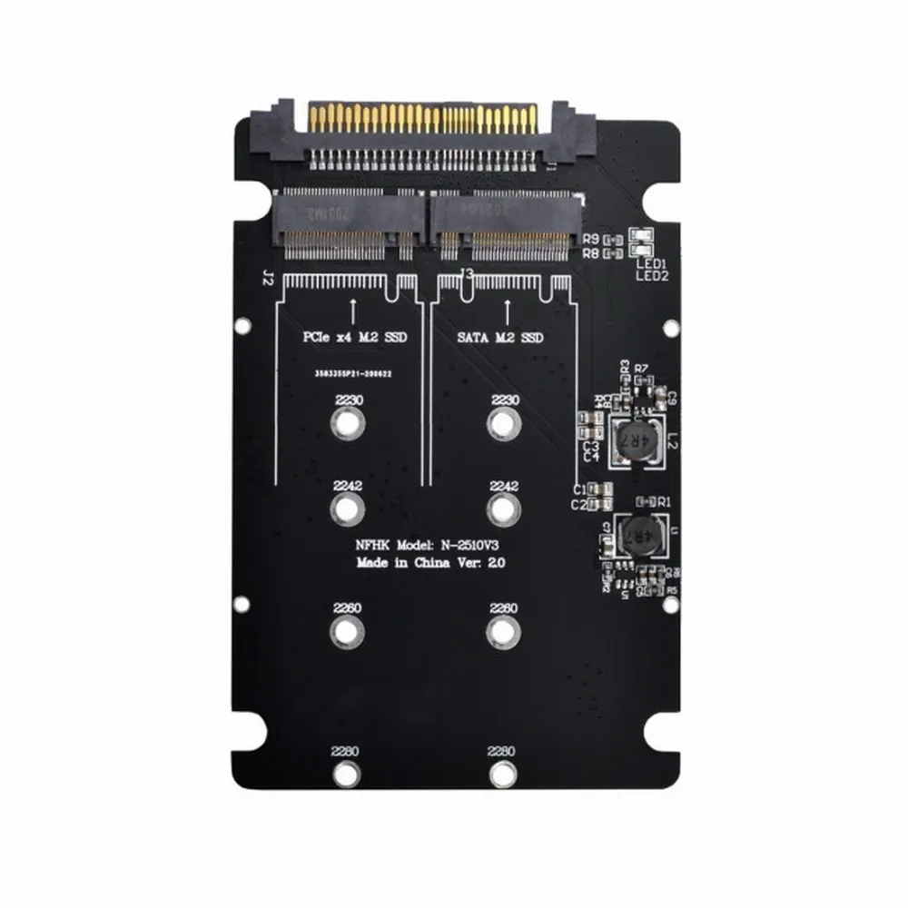 Фото Адаптер U.2 NGFF M.2 M-key NVME SATA SSD-SFF-8639 Комбинированный адаптер U.2 для материнской платы Замените SSD 750 p3600 p3700 №4