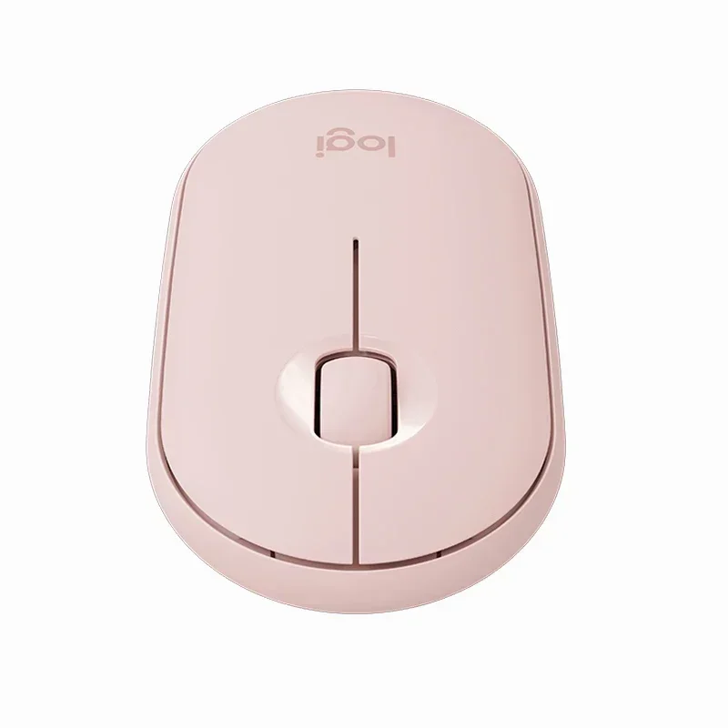 Фото Logitech оригинальная беспроводная бесшумная мышь Pebble, настольный компьютер, ноутбук, планшет, офисная девушка, розовая, белая мышь для средних и маленьких рук №4