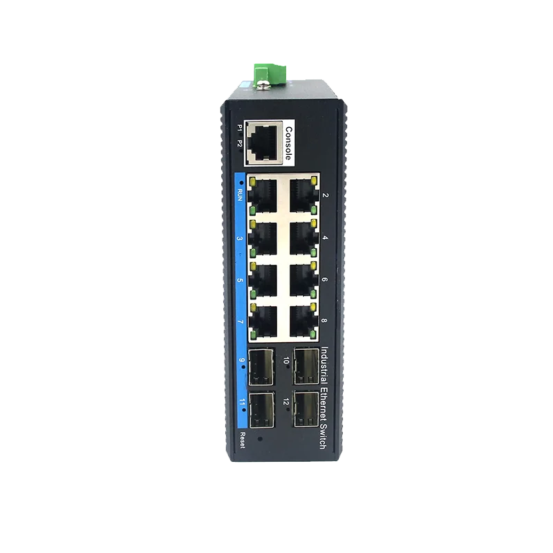 BLIIOT гигабитный 4 оптический 8 электрический управляемый Промышленный Коммутатор Ethernet
