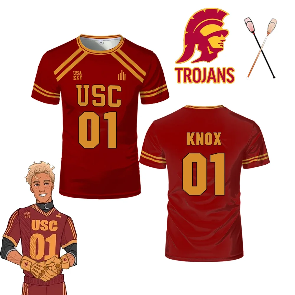 Хоккейная майка The Foxhole Court Lacrosse USC Trojans Косплей KNOX JOHNSON WINTER 3D футболка мужские/женские футболки с графикой уличная одежда