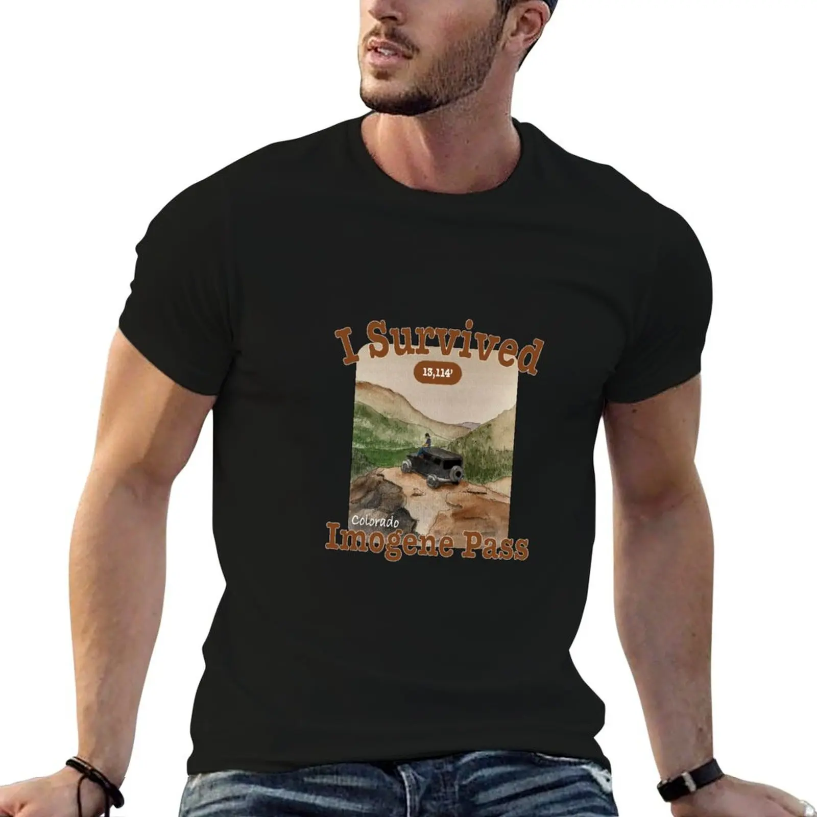 Футболка I Survived Imogene Pass для мальчика, футболка с аниме, кавайная одежда, летние топы, облегающие футболки для мужчин
